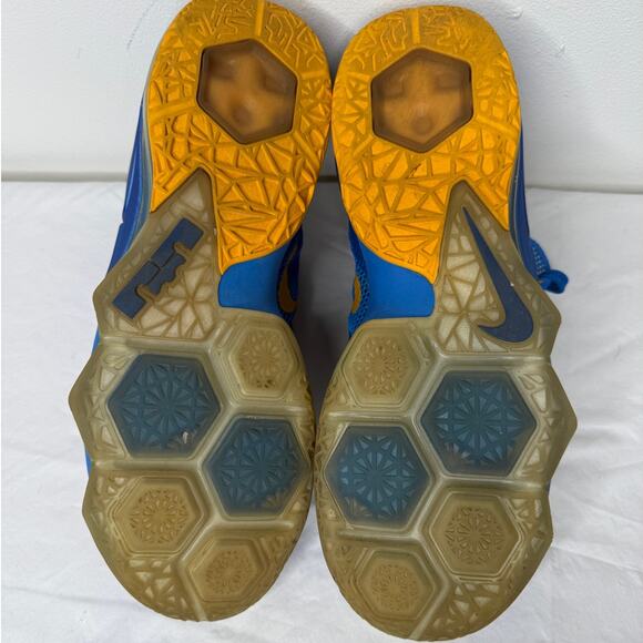 Nike LeBron 12 Low “Entourage” Blue/Yellow Sneakers Size Men’s 11.5 - Picture 8 of 10